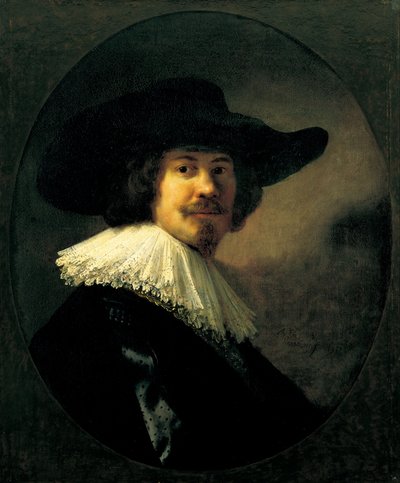 Portrait of a Man in a Broad-Brimmed Hat by Rembrandt van Rijn